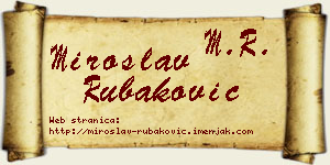 Miroslav Rubaković vizit kartica